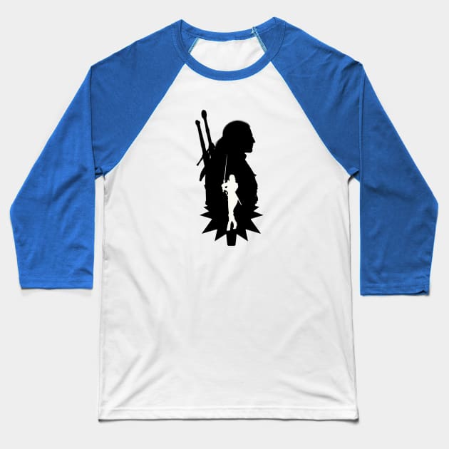 Geralt And Ciri Baseball T-Shirt by Masterpopmind